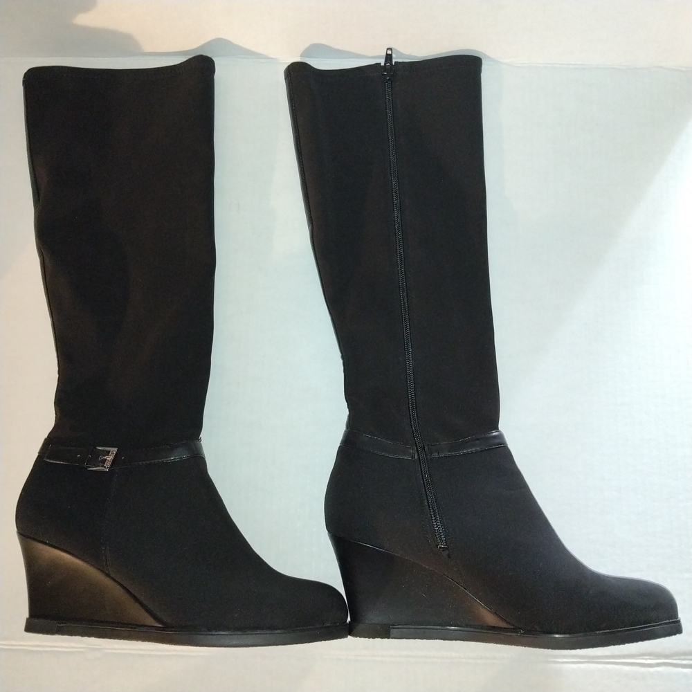 Lauren Ralph Black Wedge Boots